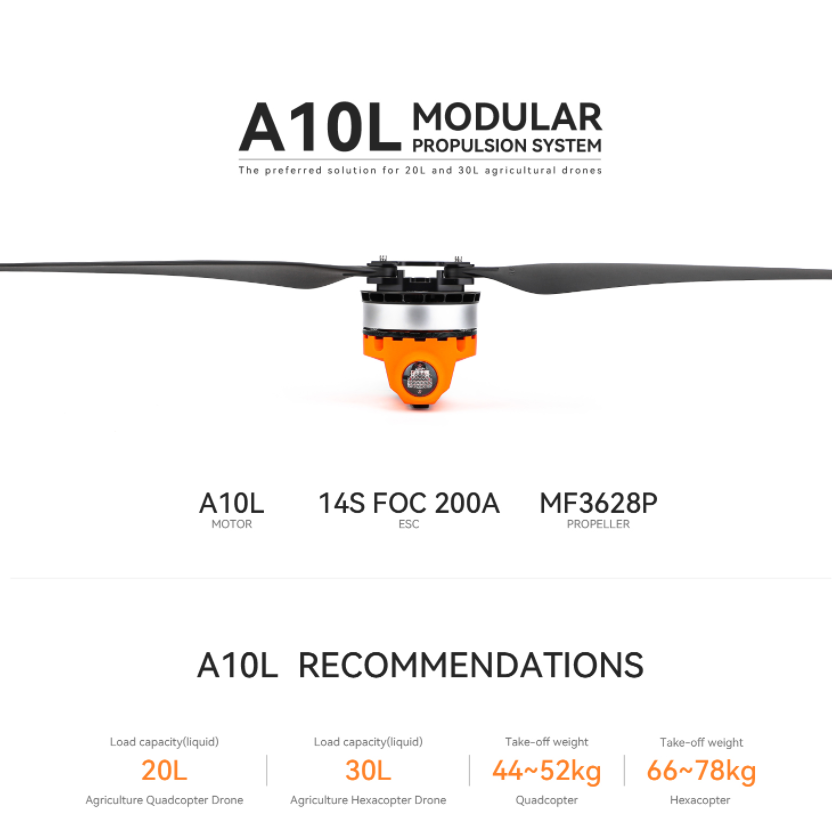 T-MOTOR A10L 12S 14S 高出力ブラシレスD - Drone Kit Hexacopter のレビューと価格